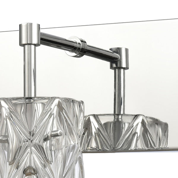 Atlas Forma 2-Light Crystal Vanity Light Fixture – Elegant Modern Design for Bathrooms and Dressing Areas Polished Chrome 23'' WL11750-CH