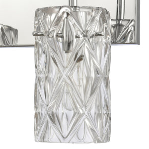 Atlas Forma 2-Light Crystal Vanity Light Fixture – Elegant Modern Design for Bathrooms and Dressing Areas Polished Chrome 23'' WL11750-CH