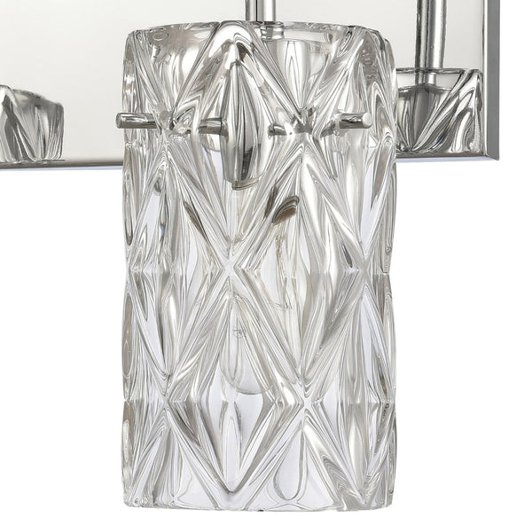 Atlas Forma 2-Light Crystal Vanity Light Fixture – Elegant Modern Design for Bathrooms and Dressing Areas Polished Chrome 23'' WL11750-CH