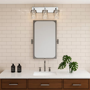 Atlas Forma 2-Light Crystal Vanity Light Fixture – Elegant Modern Design for Bathrooms and Dressing Areas Polished Chrome 23'' WL11750-CH