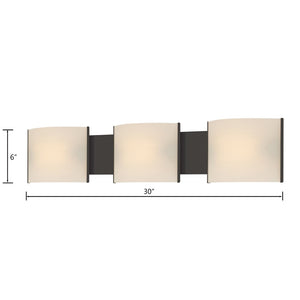 Atlas Pannelli 4-Light Vanity Fixture - Elegant Glass Shades in Durable Brushed Metal for Modern Spaces Oil Rubbed Bronze 30'' WL11751-BZ