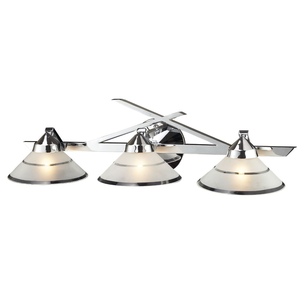 Atlas Refraction 25" Wide 3-Light Vanity Light Fixture - Modern Polished Chrome for Bright Grooming Spaces WL11753-CH
