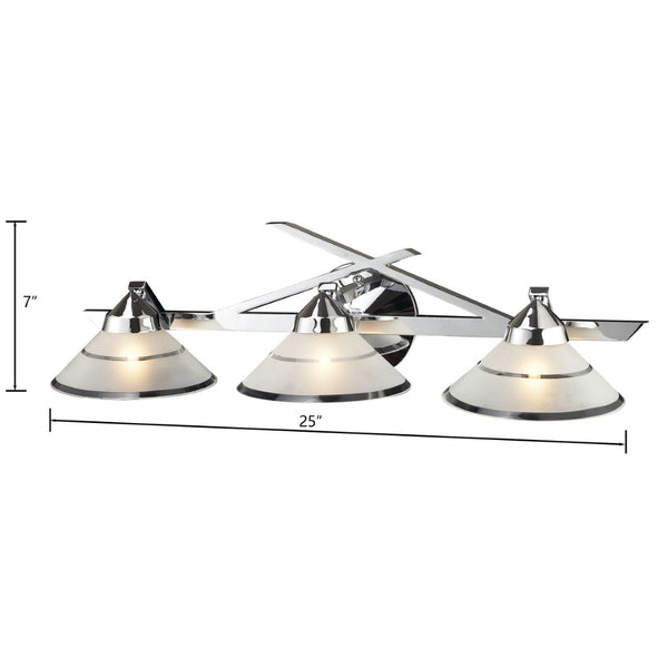 Atlas Refraction 25" Wide 3-Light Vanity Light Fixture - Modern Polished Chrome for Bright Grooming Spaces WL11753-CH