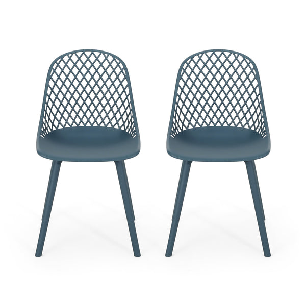 English Elm Christopher Knight Home® - LILY Outdoor Dining Chair with Weather-Resistant Polypropylene, Diamond Mesh Design for Durability Green 27.5 L x 21.2 W x 20.3 H 69070.00GRN