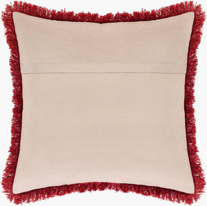 Surya Walai 18"X18" Cotton Accent Pillow – Stylish, Soft, And Versatile Home Decor For Cozy Spaces Red Cotton,Cotton Wla003-2020p