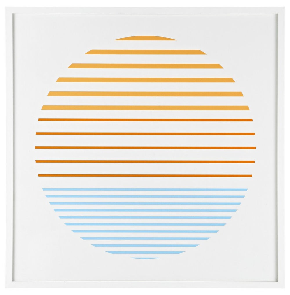 Safavieh Linear Horizon, 24 X 24 Inch, Orange / Ivory, Framed Wall Art XII23 Orange / Ivory Paper / Polystyrene Frame / Perpex Glass WLA2001A