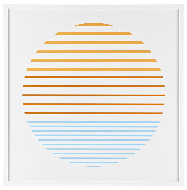 Safavieh Linear Horizon, 24 X 24 Inch, Orange / Ivory, Framed Wall Art XII23 Orange / Ivory Paper / Polystyrene Frame / Perpex Glass WLA2001A
