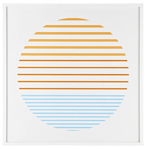 Safavieh Linear Horizon, 24 X 24 Inch, Orange / Ivory, Framed Wall Art XII23 Orange / Ivory Paper / Polystyrene Frame / Perpex Glass WLA2001A