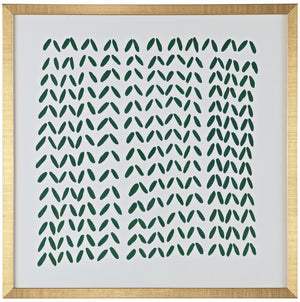 Safavieh Quiet Applause, 16 X 16 Inch, Green / Ivory, Framed Wall Art XII23 Green / Ivory Paper / Polystyrene Frame / Perpex Glass WLA2012A