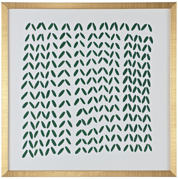 Safavieh Quiet Applause, 16 X 16 Inch, Green / Ivory, Framed Wall Art XII23 Green / Ivory Paper / Polystyrene Frame / Perpex Glass WLA2012A