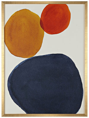 Safavieh Primary Objective, 18 X 24 Inch, Denim / Gold, Framed Wall Art XII23 Denim / Gold Paper / Polystyrene Frame / Perpex Glass WLA2023A