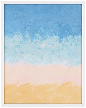 Safavieh Shoreline, 16 X 20 Inch, Light Blue / Sand, Framed Wall Art XII23 Light Blue / Sand Paper / Polystyrene Frame / Perpex Glass WLA2028A