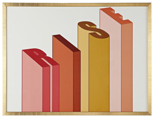 Safavieh Above It All, 24 X 18 Inch, Salmon / Antique Ivory, Framed Wall Art XII23 Salmon / Antique Ivory Paper / Polystyrene Frame / Perpex Glass WLA2031A