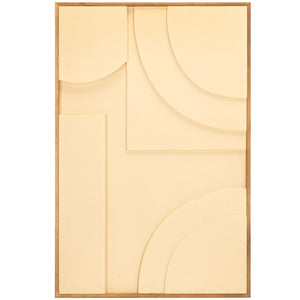 Safavieh  Modern Geometry, 15.75 X 15.75, Beige, Framed Dimensional Wall Art - Set of 2 Natural / Ivory WLA9001A-SET2