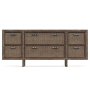 Bernhardt Bernhardt Casa Paros Sculptural Dresser 76" — Floating Playa Finish, Woven Fronts, Soft-Close Drawers 317053
