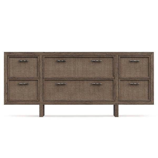 Bernhardt Bernhardt Casa Paros Sculptural Dresser 76" — Floating Playa Finish, Woven Fronts, Soft-Close Drawers 317053