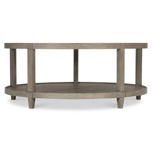 Bernhardt Bernhardt Albion Cocktail Table — Pewter Cerused Oak Finish, Dual Circular Tops, Lower Shelf, 45" Diameter 311016