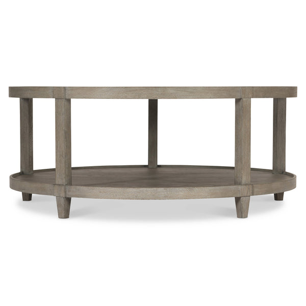 Bernhardt Bernhardt Albion Cocktail Table — Pewter Cerused Oak Finish, Dual Circular Tops, Lower Shelf, 45" Diameter 311016