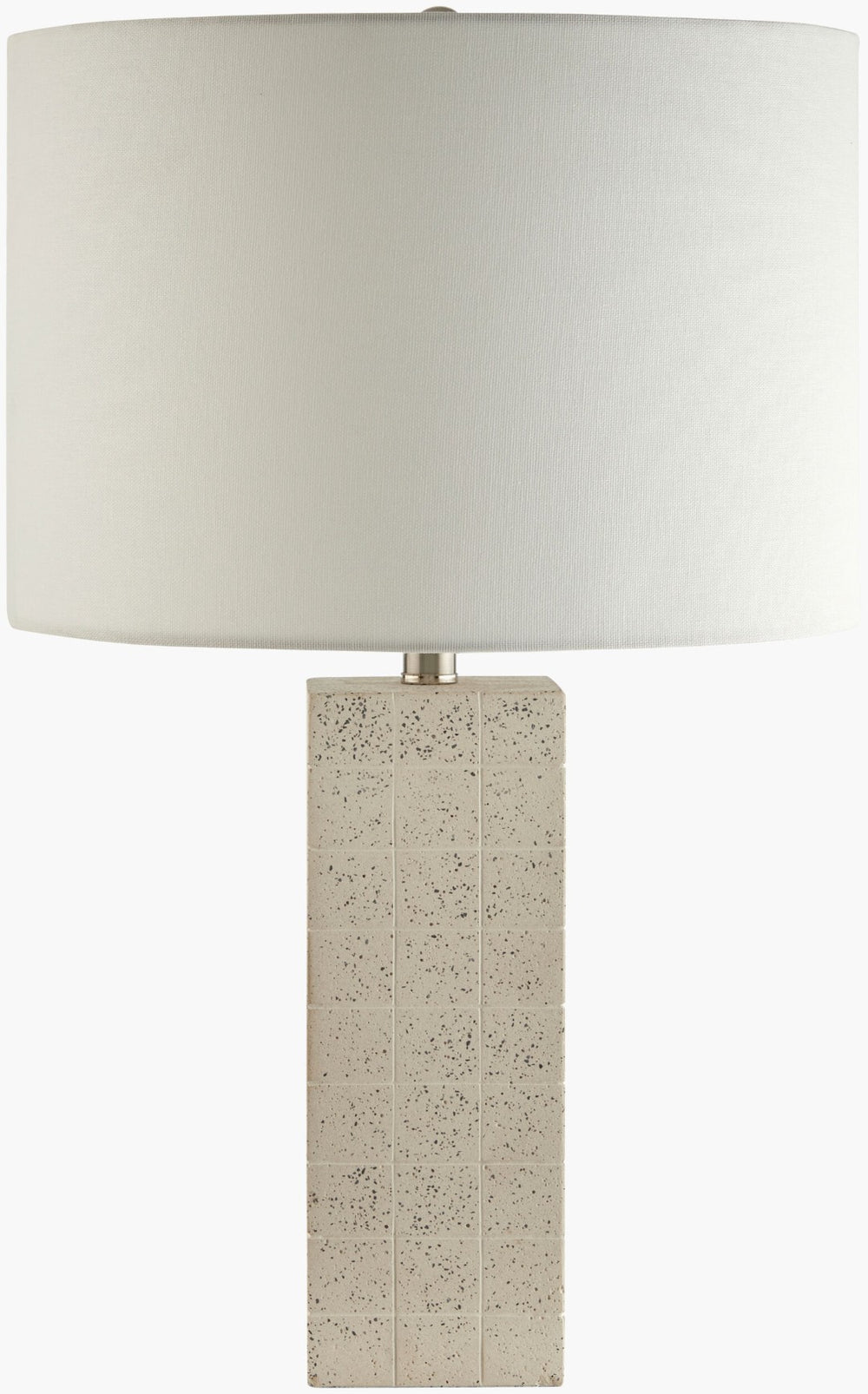 Livabliss Wilde Cement and Metal Base Table Lamp with Cotton Shade for Farmhouse Interiors WLD-001