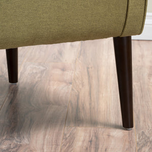 English Elm Club Chair Barrel Silhouette Button Tufted Fabric Accent Seat with Tapered Birch Legs 60007.00TEL