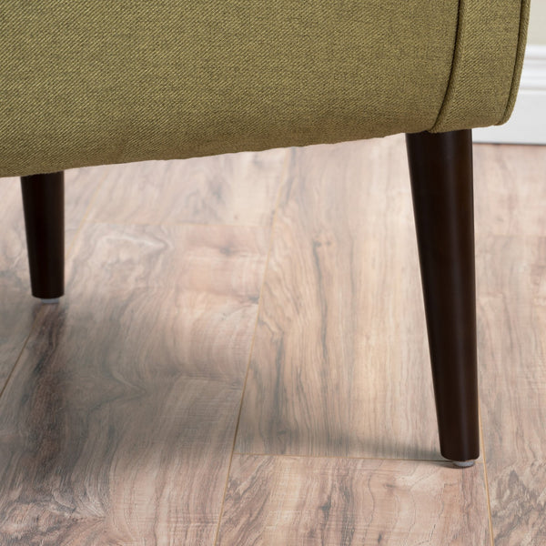 English Elm Club Chair Barrel Silhouette Button Tufted Fabric Accent Seat with Tapered Birch Legs 60007.00TEL