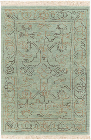 Surya Wilmington Handmade Rug 2' X 3' - Timeless Wool Art With Fringe, Perfect For Stylish Home Décor! Dusty Sage Wool Wlg9000-46