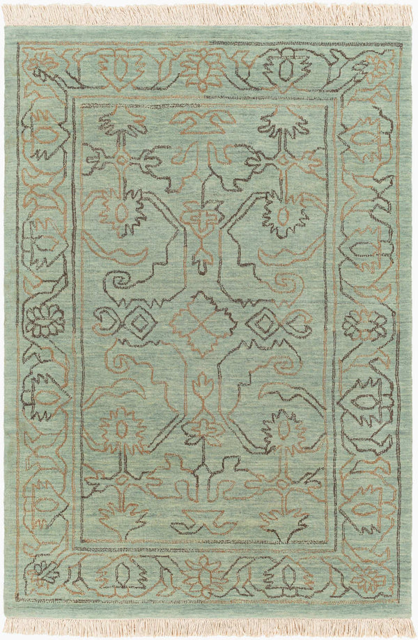 Surya Wilmington Handmade Rug 2' X 3' - Timeless Wool Art With Fringe, Perfect For Stylish Home Décor! Dusty Sage Wool Wlg9000-46