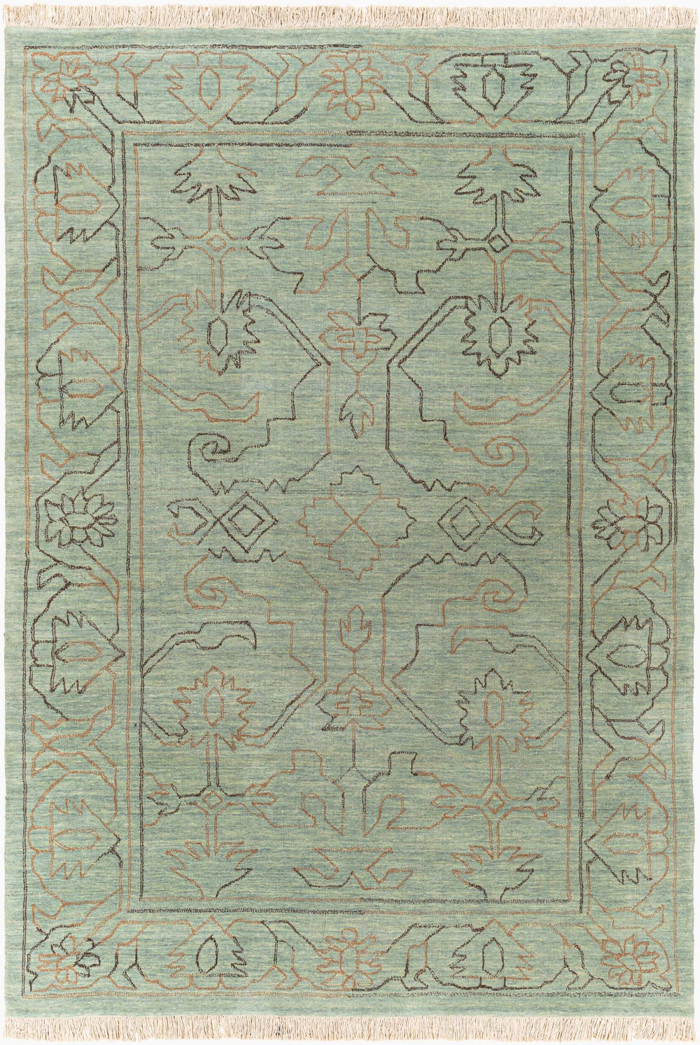 Surya Wilmington Handmade Rug 2' X 3' - Timeless Wool Art With Fringe, Perfect For Stylish Home Décor! Dusty Sage Wool Wlg9000-69