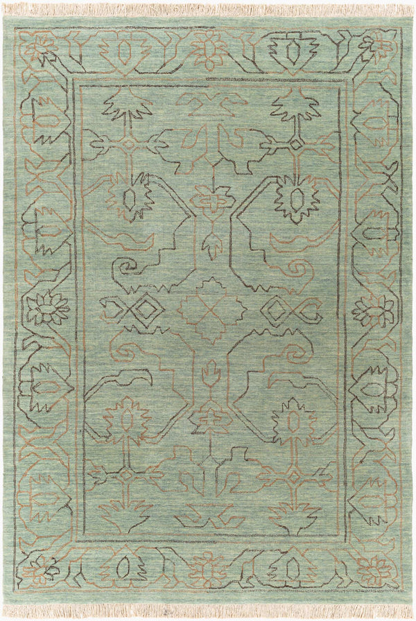Surya Wilmington Handmade Rug 2' X 3' - Timeless Wool Art With Fringe, Perfect For Stylish Home Décor! Dusty Sage Wool Wlg9000-69
