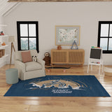 Nourison Imagination IMA23 Machine Made Machine Printed Borderless Design Indoor Only Kids  Rug Blue, Blue Pile, 100% Polyester 841491134818