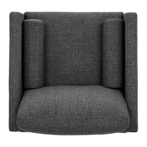 Homelegance By Top-Line Jeriah Mid-Century Tapered Leg Accent Chair with Pillows Black Linen