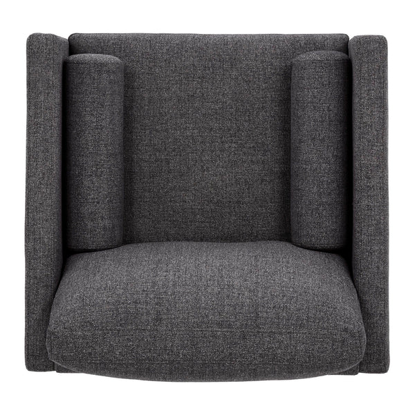 Homelegance By Top-Line Jeriah Mid-Century Tapered Leg Accent Chair with Pillows Black Linen