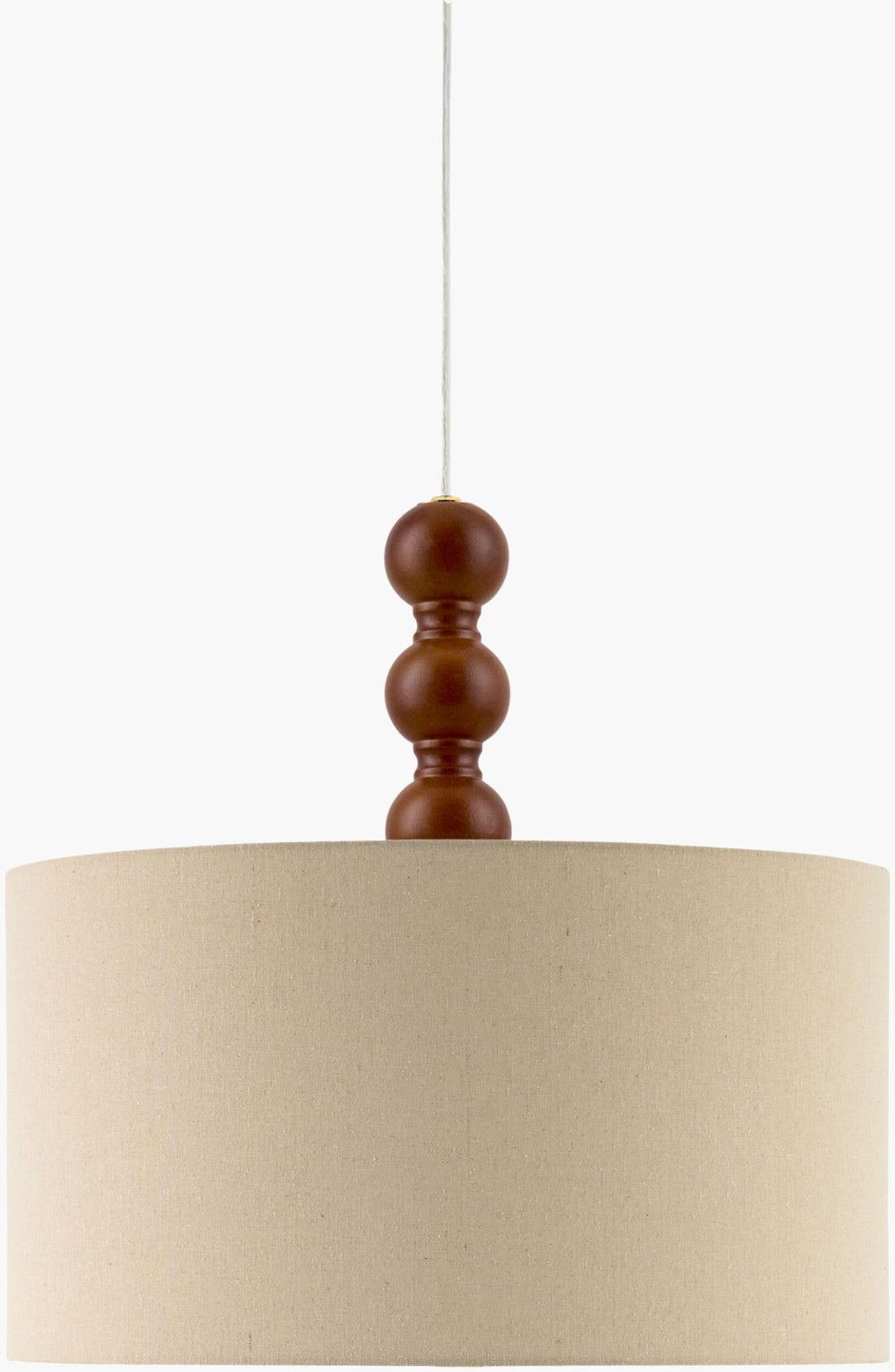 Livabliss Wiluna Rubberwood Pendant Light Linen Shade Artisan Finish for Dining or Kitchen WLN-007