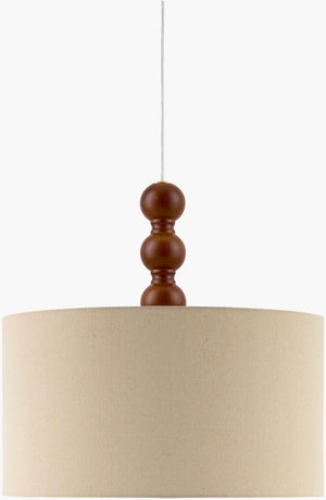 Livabliss Wiluna Rubberwood Pendant Light Linen Shade Artisan Finish for Dining or Kitchen WLN-007