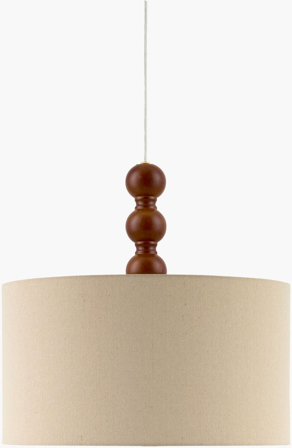 Livabliss Wiluna Rubberwood Pendant Light Linen Shade Artisan Finish for Dining or Kitchen WLN-007