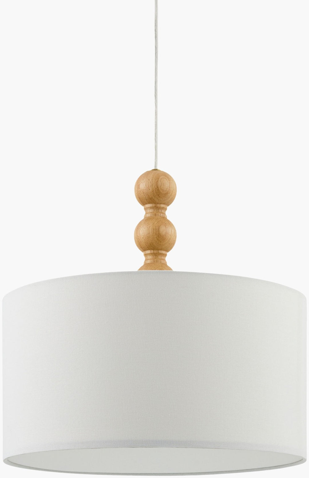 Livabliss Wiluna Linen Shade Rubberwood Pendant Light for Dining Room or Kitchen Island WLN-008