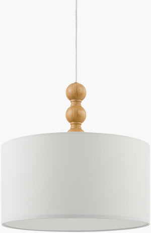 Livabliss Wiluna Linen Shade Rubberwood Pendant Light for Dining Room or Kitchen Island WLN-008