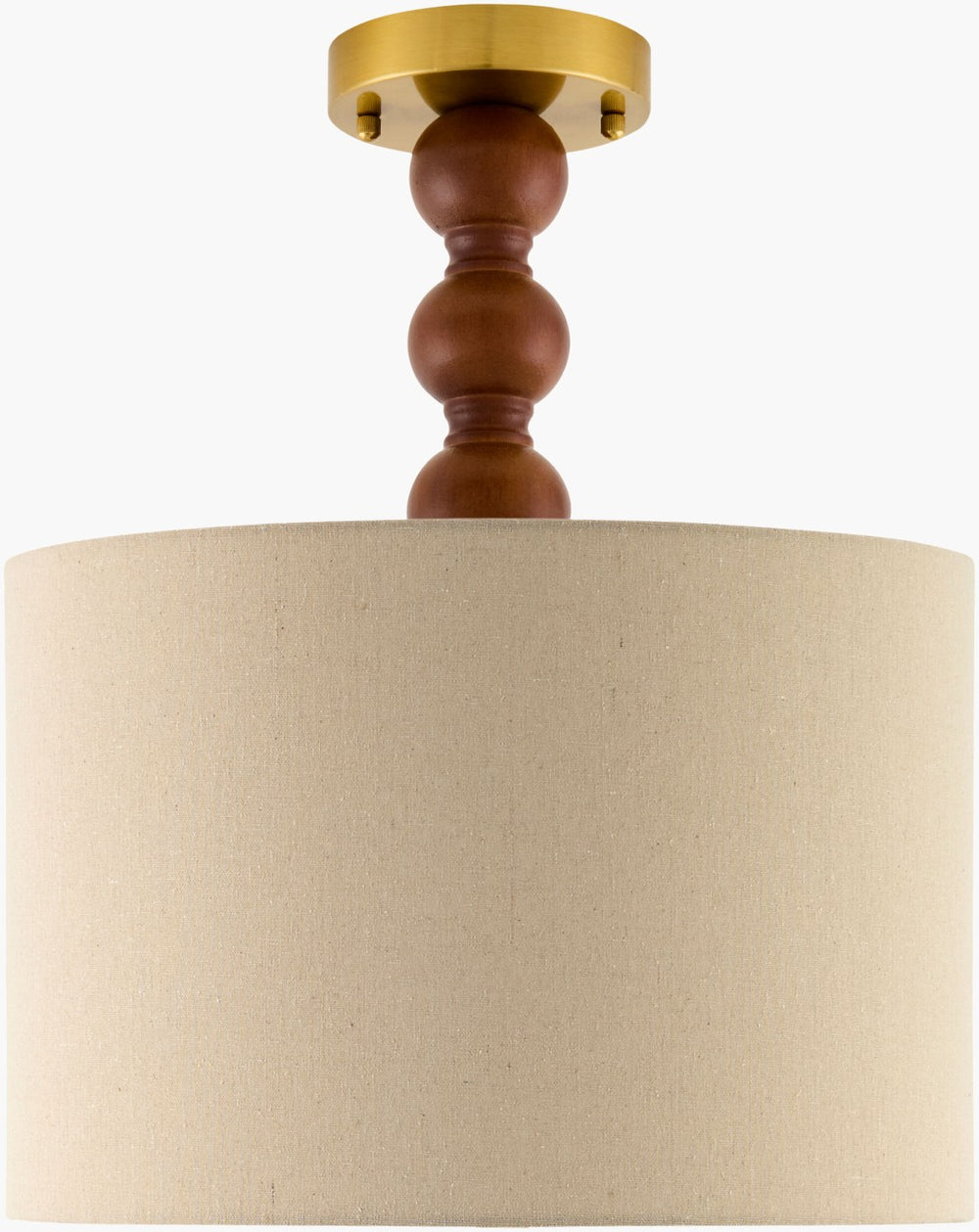 Livabliss Wiluna Rubberwood Pendant Light Linen Shade Artisan Finish for Kitchen or Entryway WLN-009