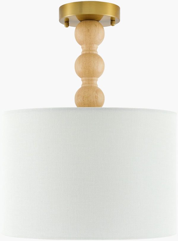 Livabliss Wiluna Rubberwood Linen Pendant Light Artisan Hand-painted Shade for Dining Rooms WLN-010