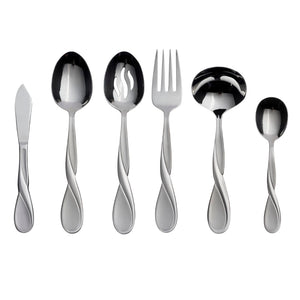 Lenox Oneida Satin Aquarius 6 Piece Fine Flatware Serving Set Metallic, STAINLESS METAL 2622006A