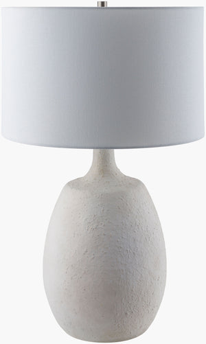 Surya Wailea Stylish 28" Cement Accent Table Lamp With White Cotton Shade - Perfect For Modern Homes! Body, White Cement,Iron,Cotton,Iron Wls-001