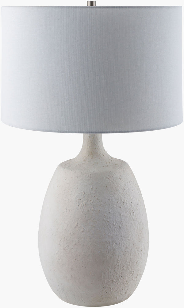 Surya Wailea Stylish 28" Cement Accent Table Lamp With White Cotton Shade - Perfect For Modern Homes! Body, White Cement,Iron,Cotton,Iron Wls-001