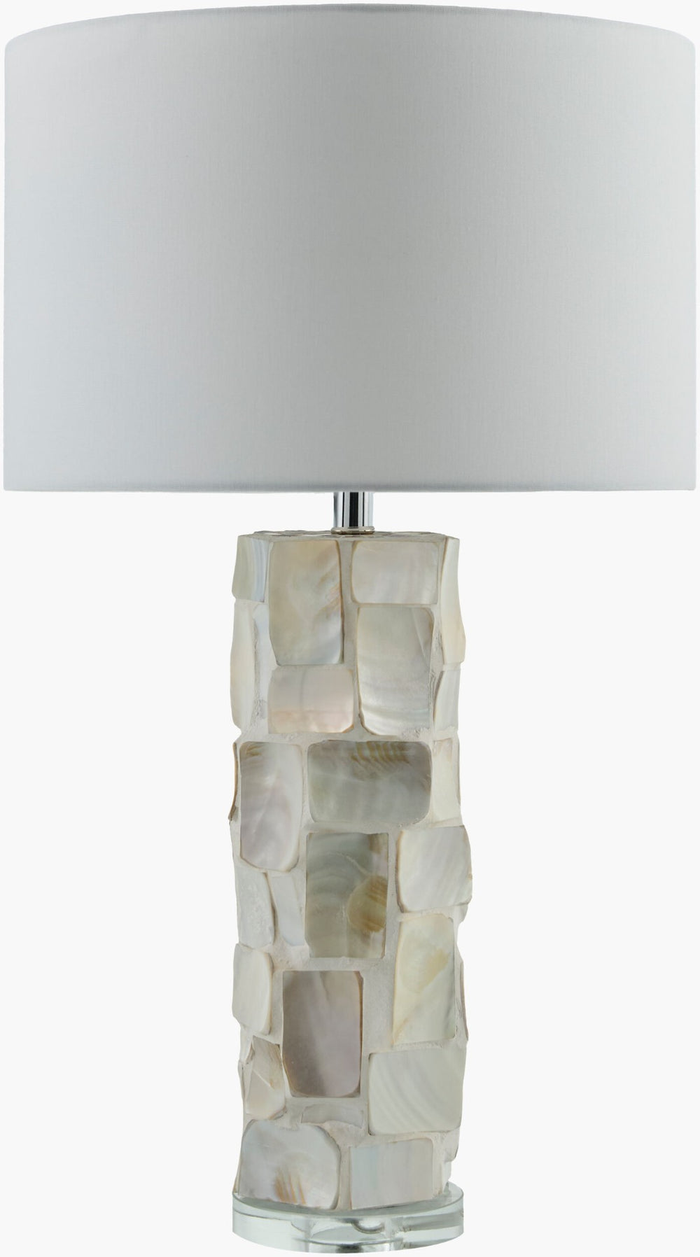 Livabliss Walvis Crystal Shell Table Lamp with Linen Shade Arts and Crafts Traditional Decor WLV-001