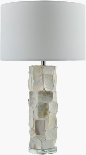 Livabliss Walvis Crystal Shell Table Lamp with Linen Shade Arts and Crafts Traditional Decor WLV-001