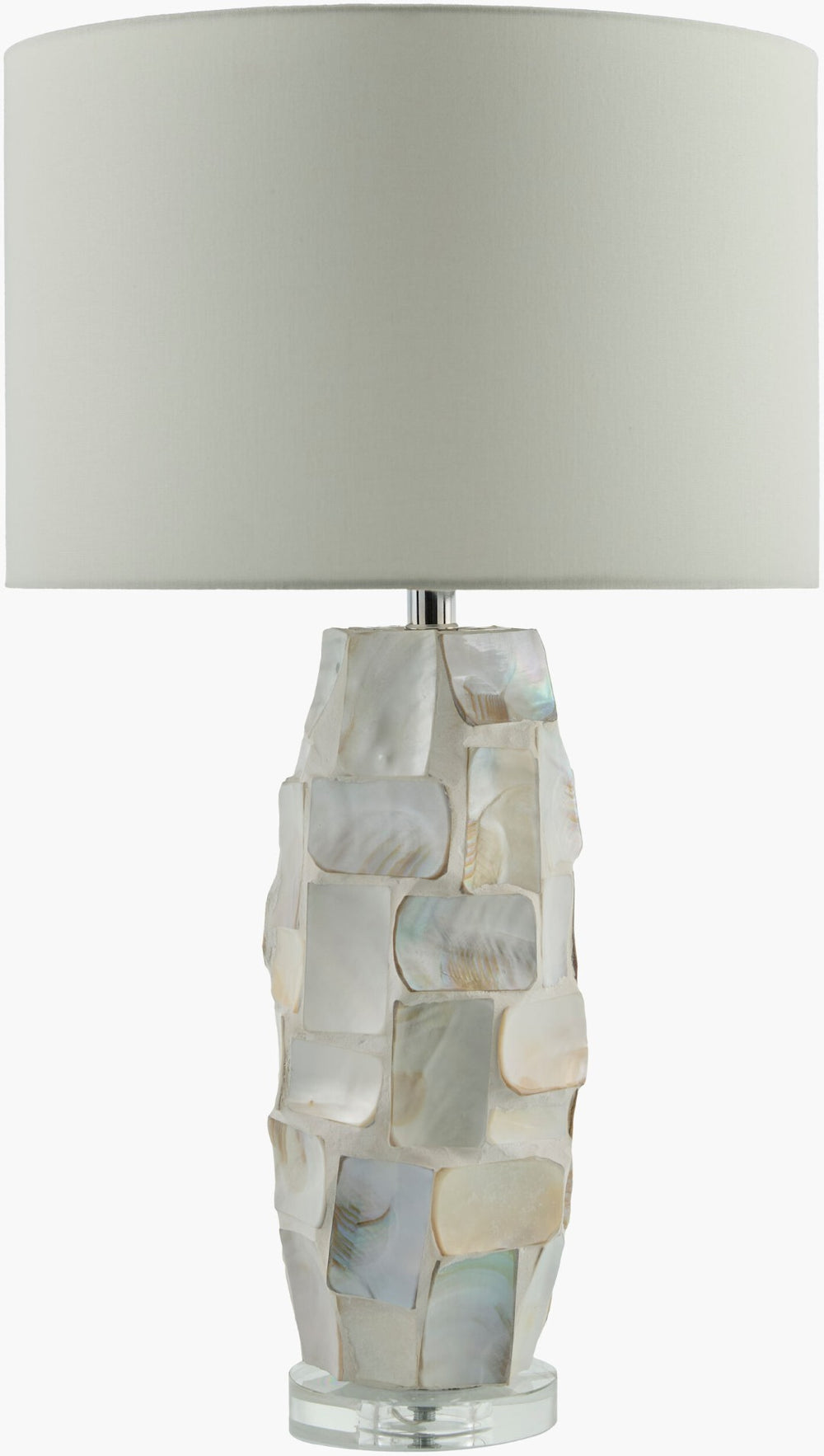Livabliss Walvis Crystal Shell Body Table Lamp with Linen Shade for Arts and Crafts Decor WLV-002