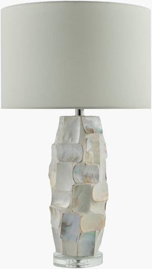 Livabliss Walvis Crystal Shell Body Table Lamp with Linen Shade for Arts and Crafts Decor WLV-002