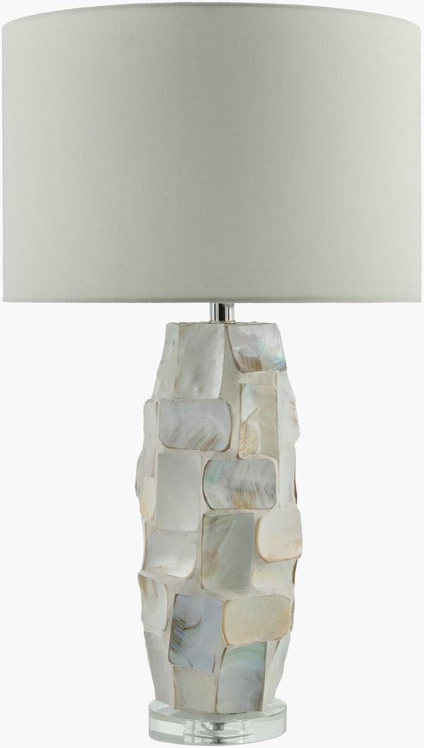 Livabliss Walvis Crystal Shell Body Table Lamp with Linen Shade for Arts and Crafts Decor WLV-002