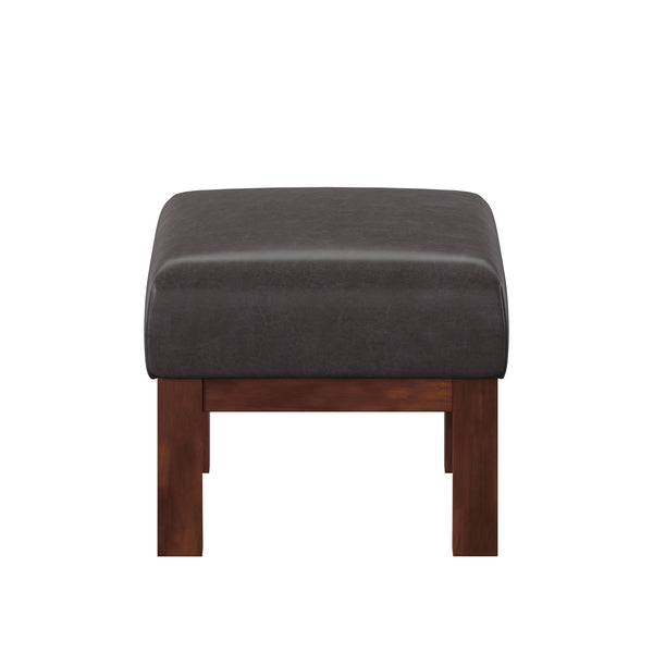 Homelegance By Top-Line Parcell Mission-Style Dark Oak Finish Wood Ottoman Brown Solid Wood