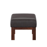 Homelegance By Top-Line Parcell Mission-Style Dark Oak Finish Wood Ottoman Brown Solid Wood