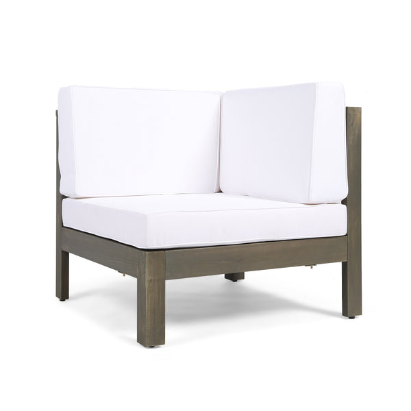 English Elm Christopher Knight Home® - Oana Corner Chair - Modern Acacia Wood Frame, Water-Resistant Cushions For Stylish Indoor/Outdoor Use 64495.00WHI